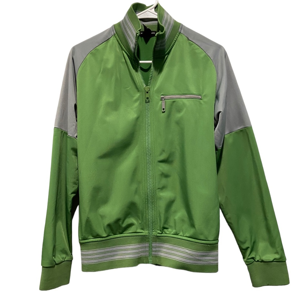 Club Monaco Green & Grey Varsity Bomber jacket. Small